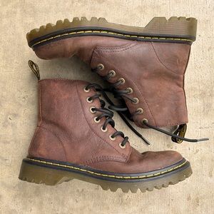 Brown Dr. Marten Lug Sole Boots Size 8